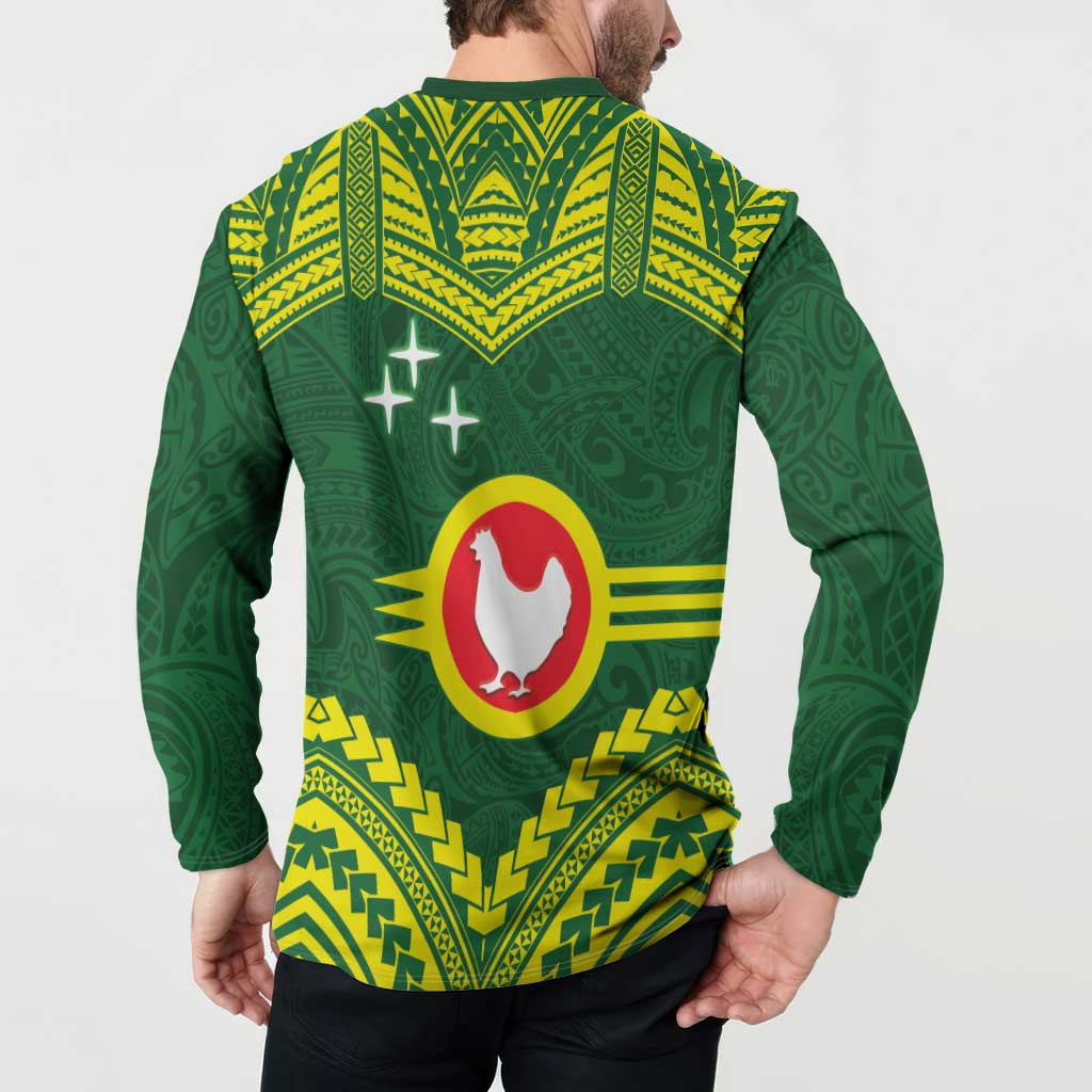 Manu'a Flag Day Button Sweatshirt Polynesian Pattern National Color Proud LT14 - Polynesian Pride