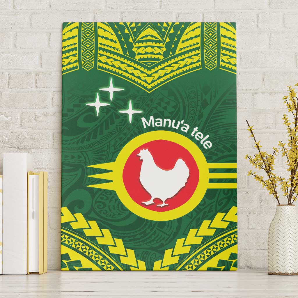 Manu'a Flag Day Canvas Wall Art Polynesian Pattern National Color Proud