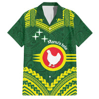 Manu'a Flag Day Family Matching Puletasi and Hawaiian Shirt Polynesian Pattern National Color Proud LT14 Dad's Shirt - Short Sleeve Green - Polynesian Pride