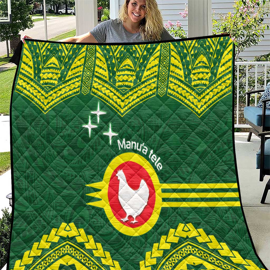 Manu'a Flag Day Quilt Polynesian Pattern National Color Proud LT14 Green - Polynesian Pride