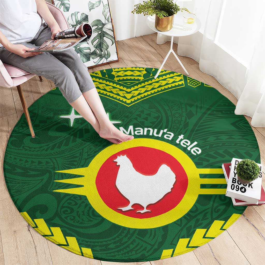Manu'a Flag Day Round Carpet Polynesian Pattern National Color Proud