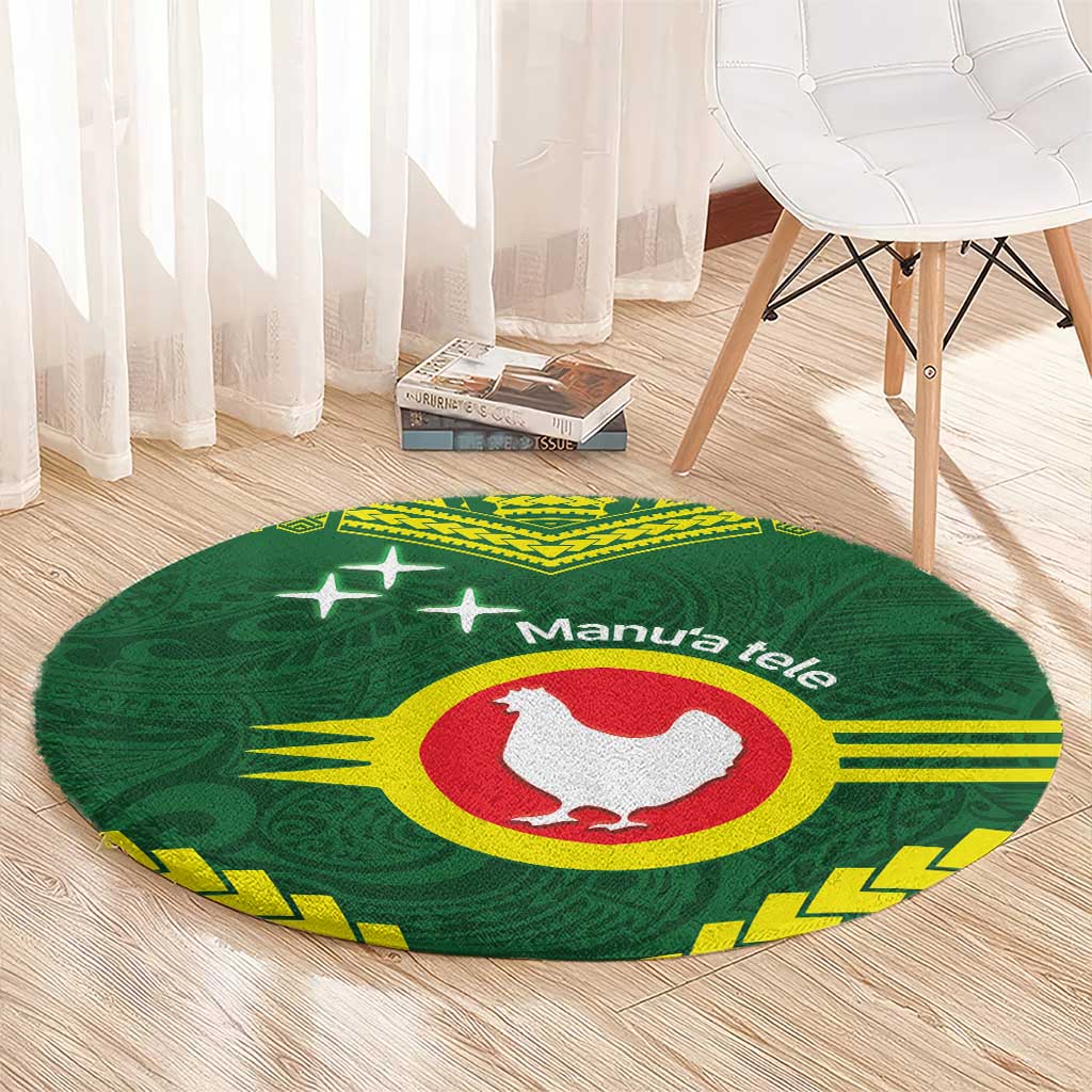 Manu'a Flag Day Round Carpet Polynesian Pattern National Color Proud