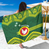 Manu'a Flag Day Sarong Polynesian Pattern National Color Proud LT14 One Size 44 x 66 inches Green - Polynesian Pride