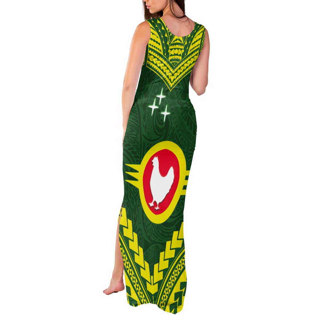 Manu'a Flag Day Tank Maxi Dress Polynesian Pattern National Color Proud