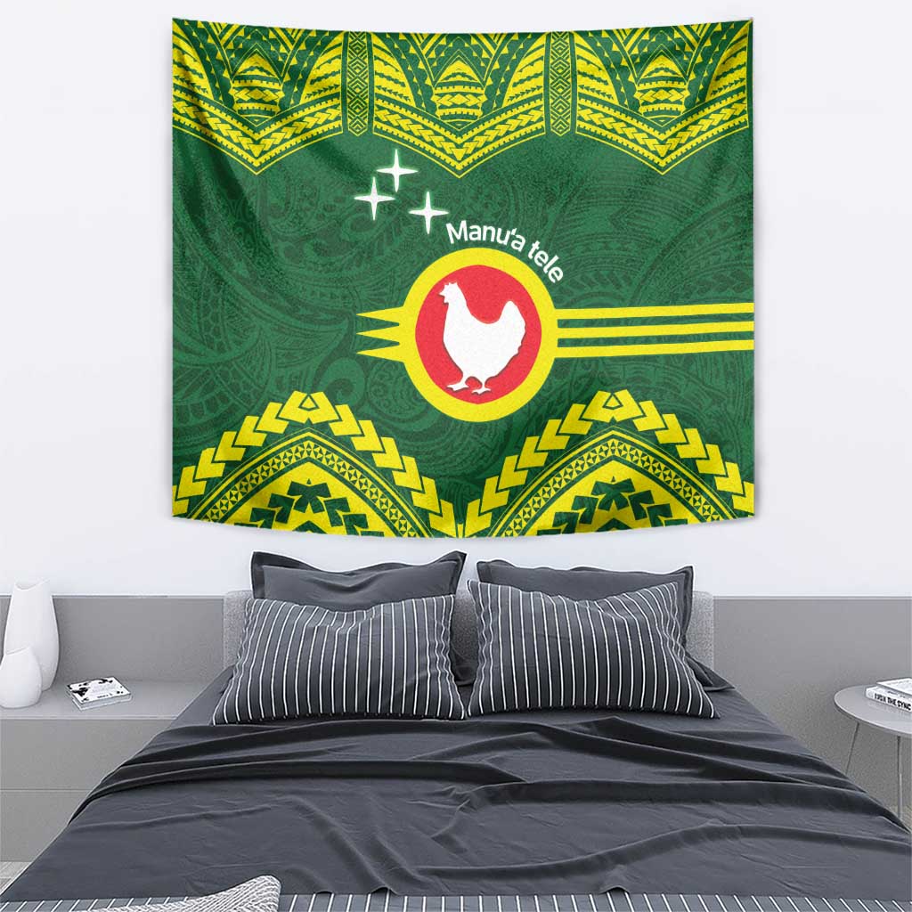 Manu'a Flag Day Tapestry Polynesian Pattern National Color Proud