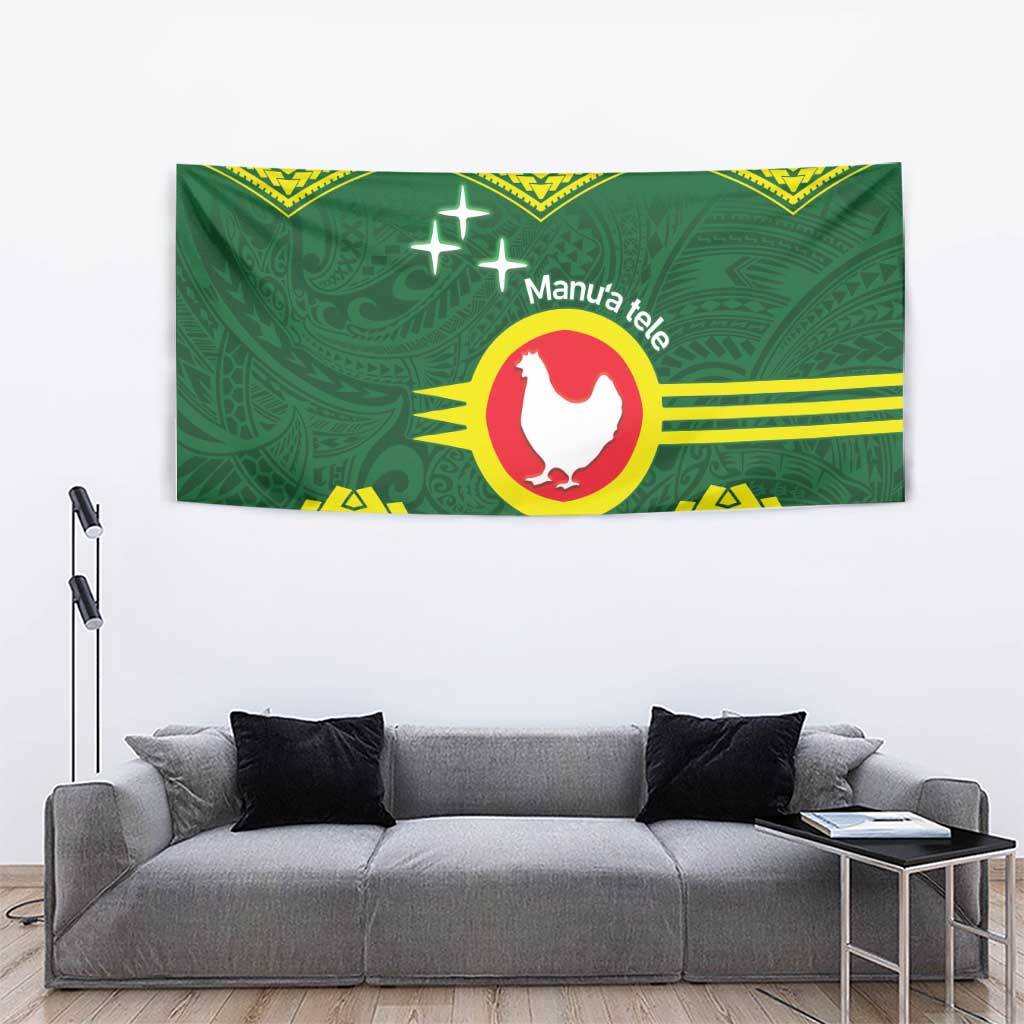 Manu'a Flag Day Tapestry Polynesian Pattern National Color Proud