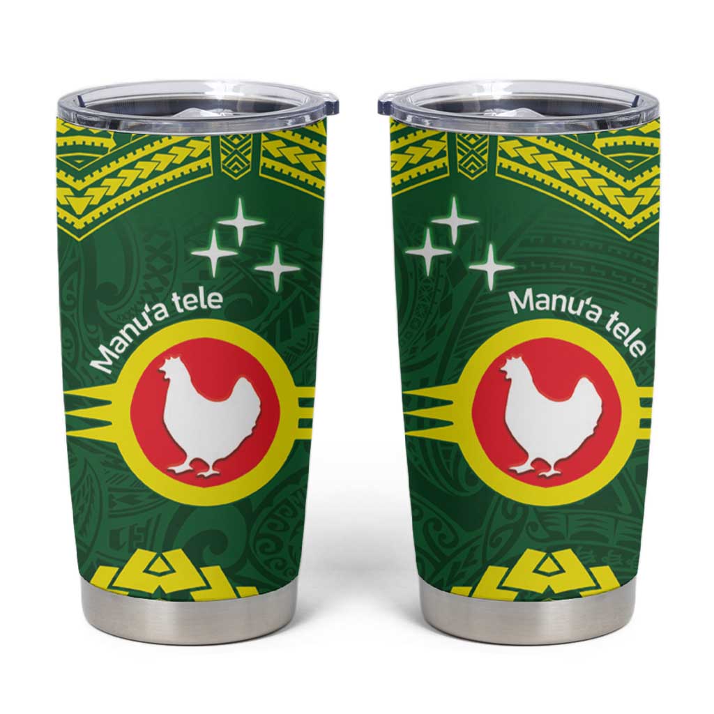 Manu'a Flag Day Tumbler Cup Polynesian Pattern National Color Proud LT14 Green - Polynesian Pride