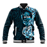 Asut Guam Chamorro Baseball Jacket Guahan Seal Tattoo LT14 Unisex Blue - Polynesian Pride