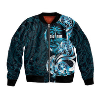 Asut Guam Chamorro Bomber Jacket Guahan Seal Tattoo LT14 Unisex Blue - Polynesian Pride