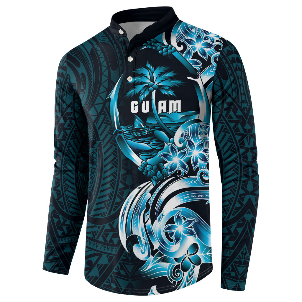 Asut Guam Chamorro Button Sweatshirt Guahan Seal Tattoo LT14 - Polynesian Pride