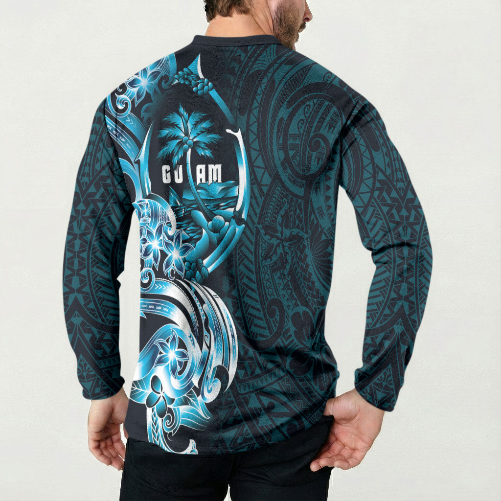 Asut Guam Chamorro Button Sweatshirt Guahan Seal Tattoo LT14 - Polynesian Pride