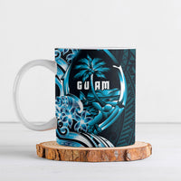 Asut Guam Chamorro Ceramic Mug Guahan Seal Tattoo LT14 Blue - Polynesian Pride