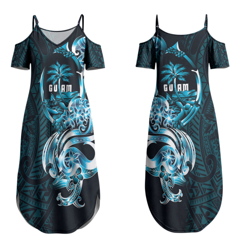 Asut Guam Chamorro Couples Matching Summer Maxi Dress and Long Sleeve Button Shirt Guahan Seal Tattoo LT14 - Polynesian Pride