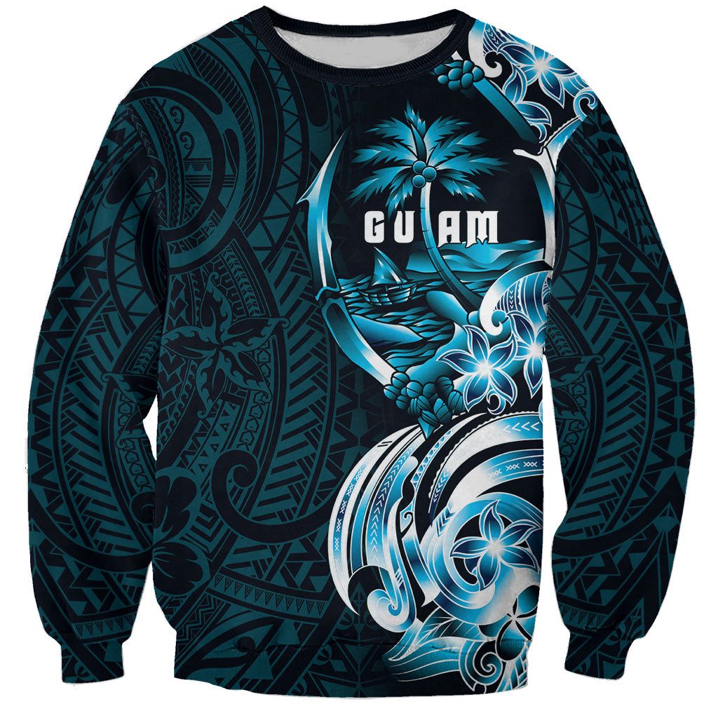 Asut Guam Chamorro Sweatshirt Guahan Seal Tattoo LT14 Unisex Blue - Polynesian Pride