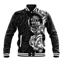 Attelong Guam Chamorro Baseball Jacket Guahan Seal Tattoo LT14 Unisex Black - Polynesian Pride