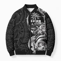 Attelong Guam Chamorro Bomber Puffer Jacket Guahan Seal Tattoo LT14 Unisex Black - Polynesian Pride