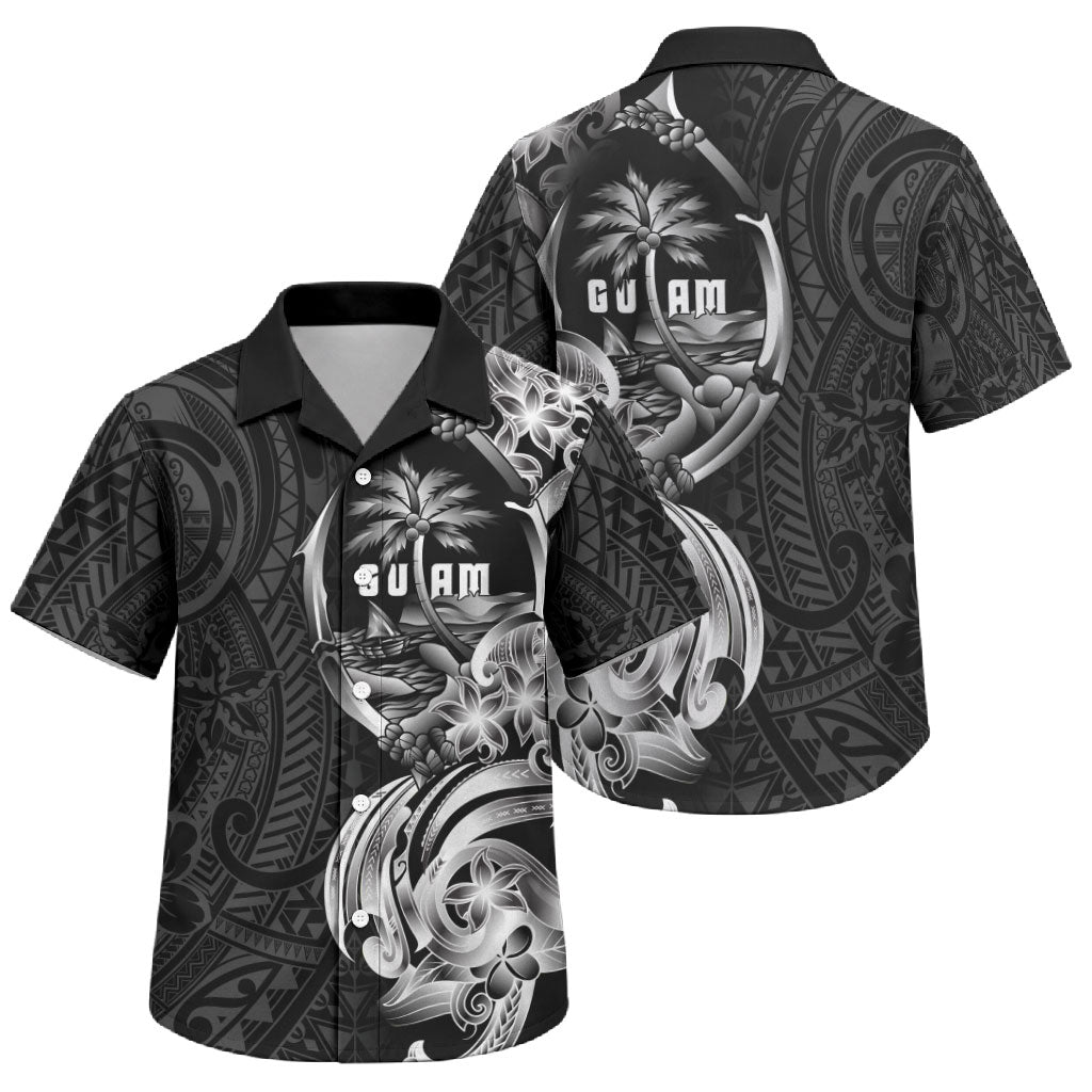 Attelong Guam Chamorro Family Matching Tank Maxi Dress and Hawaiian Shirt Guahan Seal Tattoo LT14 Son's Shirt Black - Polynesian Pride