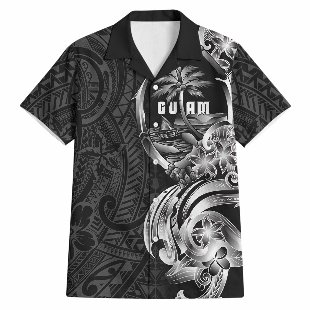 Attelong Guam Chamorro Hawaiian Shirt Guahan Seal Tattoo LT14 Black - Polynesian Pride