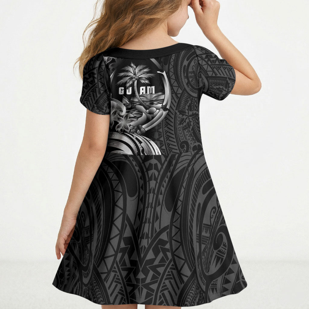 Attelong Guam Chamorro Kid Short Sleeve Dress Guahan Seal Tattoo LT14 - Polynesian Pride