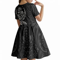 Attelong Guam Chamorro Kid Short Sleeve Dress Guahan Seal Tattoo LT14 - Polynesian Pride
