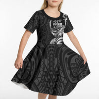 Attelong Guam Chamorro Kid Short Sleeve Dress Guahan Seal Tattoo LT14 - Polynesian Pride