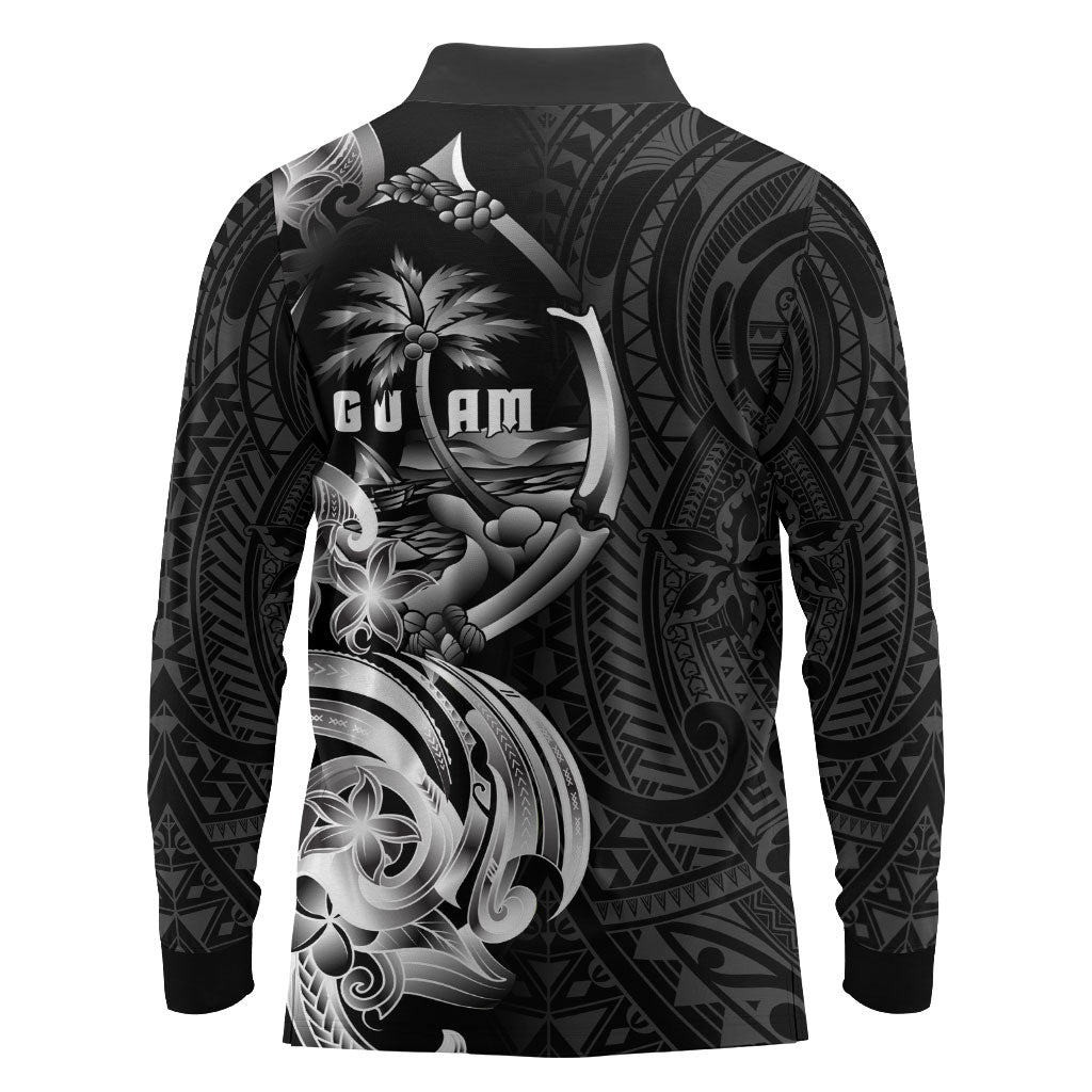 Attelong Guam Chamorro Long Sleeve Polo Shirt Guahan Seal Tattoo LT14 - Polynesian Pride