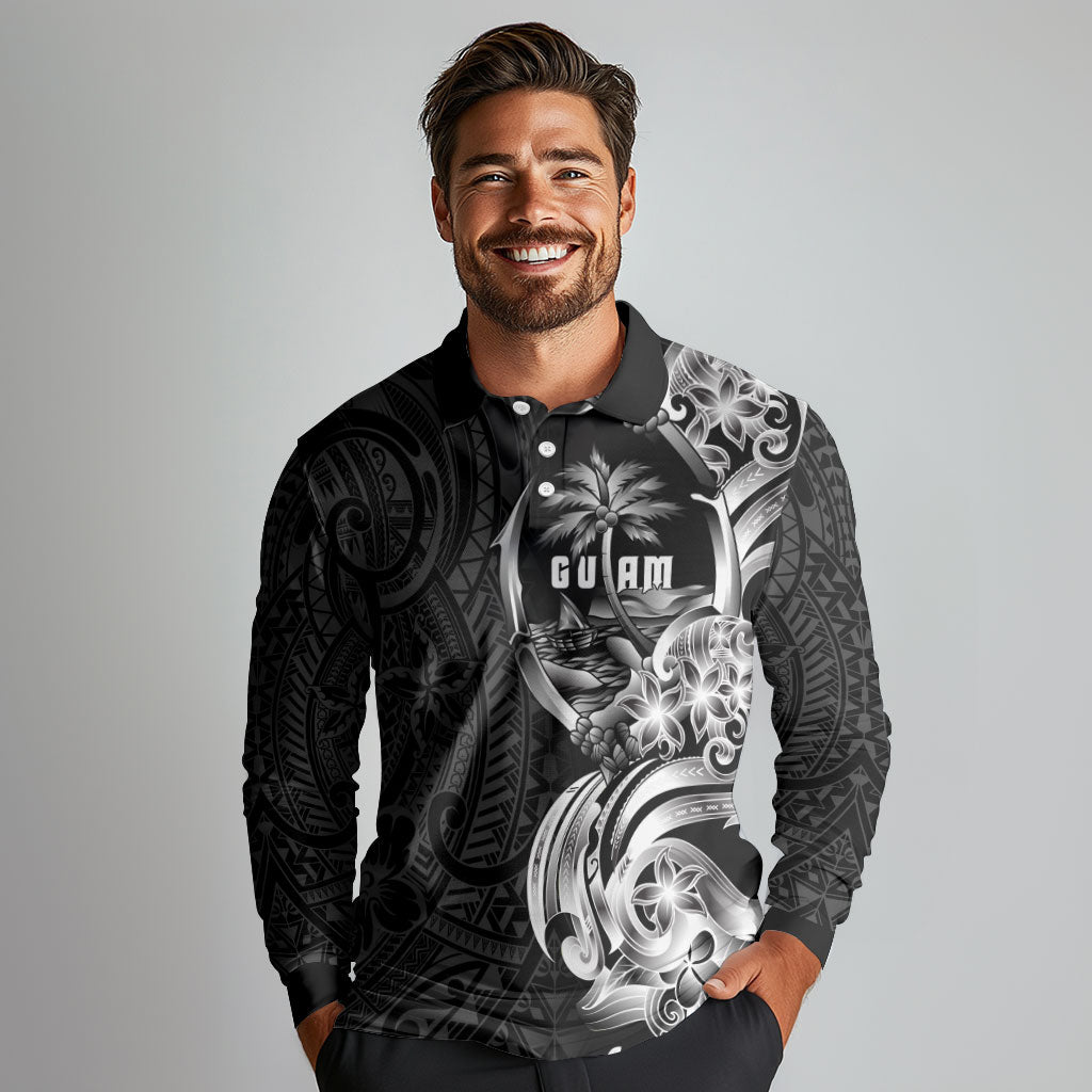 Attelong Guam Chamorro Long Sleeve Polo Shirt Guahan Seal Tattoo LT14 - Polynesian Pride