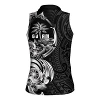 Attelong Guam Chamorro Women Sleeveless Polo Shirt Guahan Seal Tattoo LT14 - Polynesian Pride