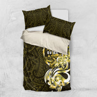 Amariyu Guam Chamorro Bedding Set Guahan Seal Tattoo LT14 US Twin 172cm x 218cm Yellow - Polynesian Pride