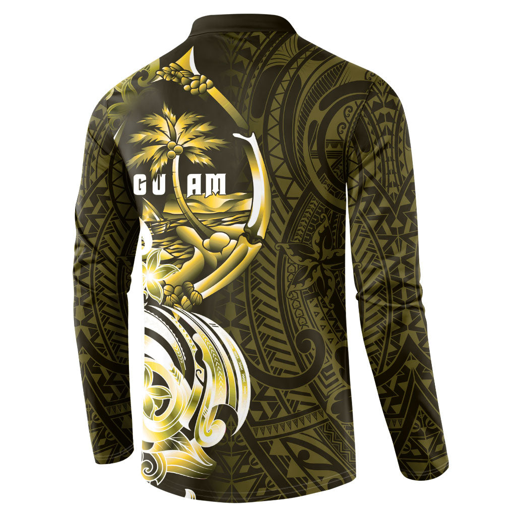 Amariyu Guam Chamorro Button Sweatshirt Guahan Seal Tattoo LT14 - Polynesian Pride