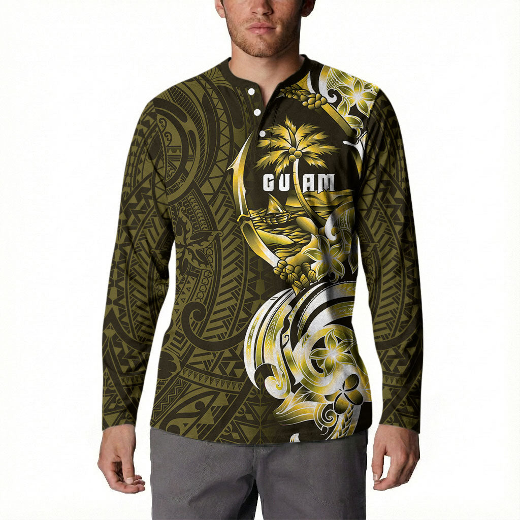 Amariyu Guam Chamorro Button Sweatshirt Guahan Seal Tattoo LT14 - Polynesian Pride