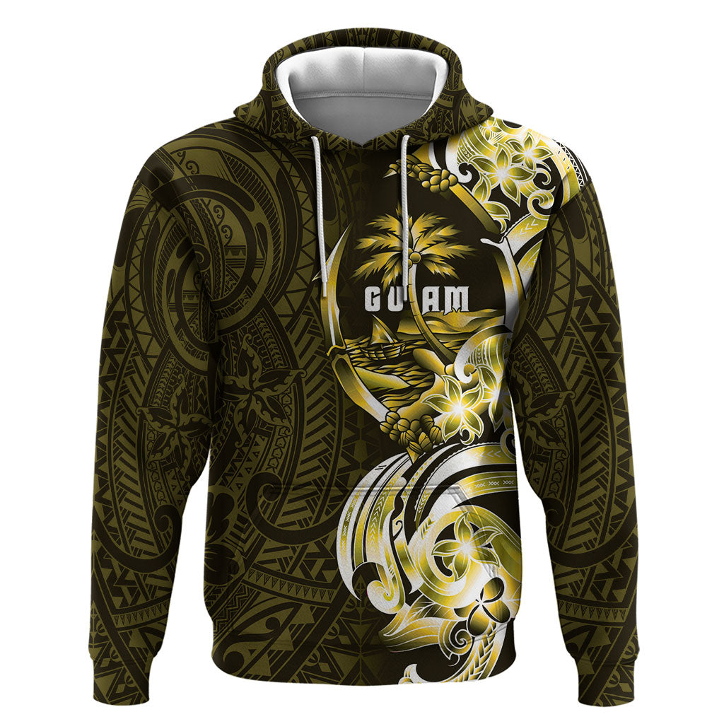 Amariyu Guam Chamorro Hoodie Guahan Seal Tattoo LT14 Pullover Hoodie Yellow - Polynesian Pride