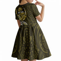 Amariyu Guam Chamorro Kid Short Sleeve Dress Guahan Seal Tattoo LT14 - Polynesian Pride