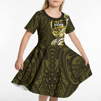 Amariyu Guam Chamorro Kid Short Sleeve Dress Guahan Seal Tattoo LT14 - Polynesian Pride