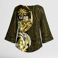 Amariyu Guam Chamorro Kimono Sleeve Blouse Guahan Seal Tattoo LT14 - Polynesian Pride