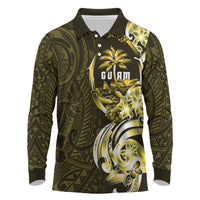 Amariyu Guam Chamorro Long Sleeve Polo Shirt Guahan Seal Tattoo LT14 Yellow - Polynesian Pride