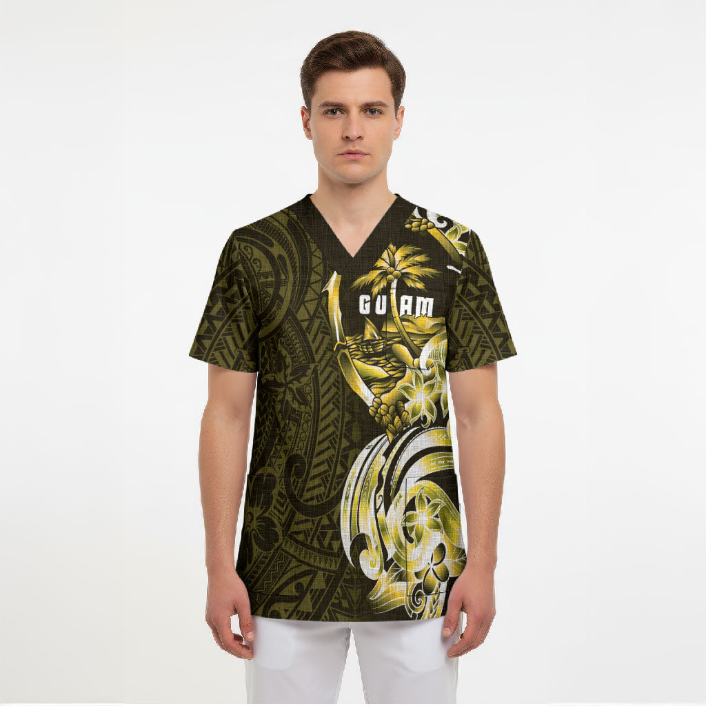 Amariyu Guam Chamorro Scrub Top Guahan Seal Tattoo LT14 - Polynesian Pride