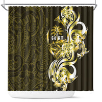 Amariyu Guam Chamorro Shower Curtain Guahan Seal Tattoo LT14 Yellow - Polynesian Pride