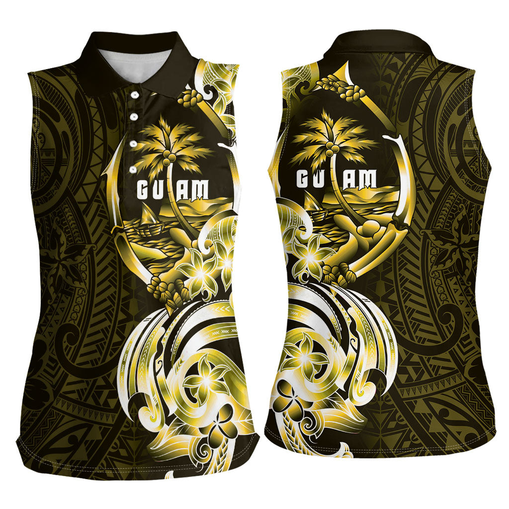 Amariyu Guam Chamorro Women Sleeveless Polo Shirt Guahan Seal Tattoo LT14 - Polynesian Pride