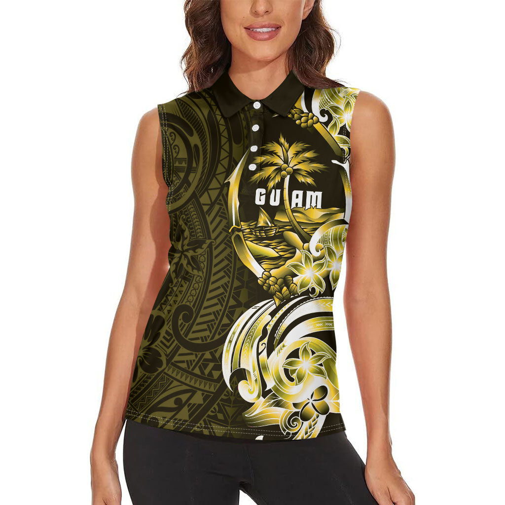 Amariyu Guam Chamorro Women Sleeveless Polo Shirt Guahan Seal Tattoo LT14 - Polynesian Pride