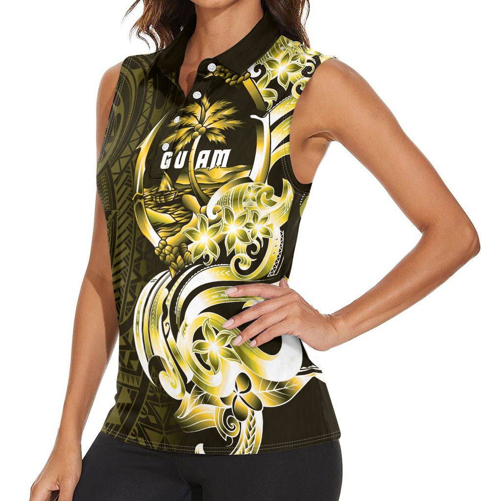 Amariyu Guam Chamorro Women Sleeveless Polo Shirt Guahan Seal Tattoo LT14 - Polynesian Pride