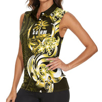 Amariyu Guam Chamorro Women Sleeveless Polo Shirt Guahan Seal Tattoo LT14 - Polynesian Pride