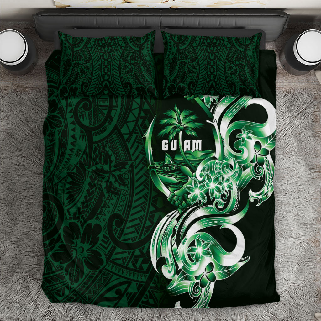 Betde Guam Chamorro Bedding Set Guahan Seal Tattoo LT14 Green - Polynesian Pride