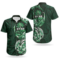 Betde Guam Chamorro Couples Matching Off Shoulder Short Dress and Hawaiian Shirt Guahan Seal Tattoo LT14 - Polynesian Pride