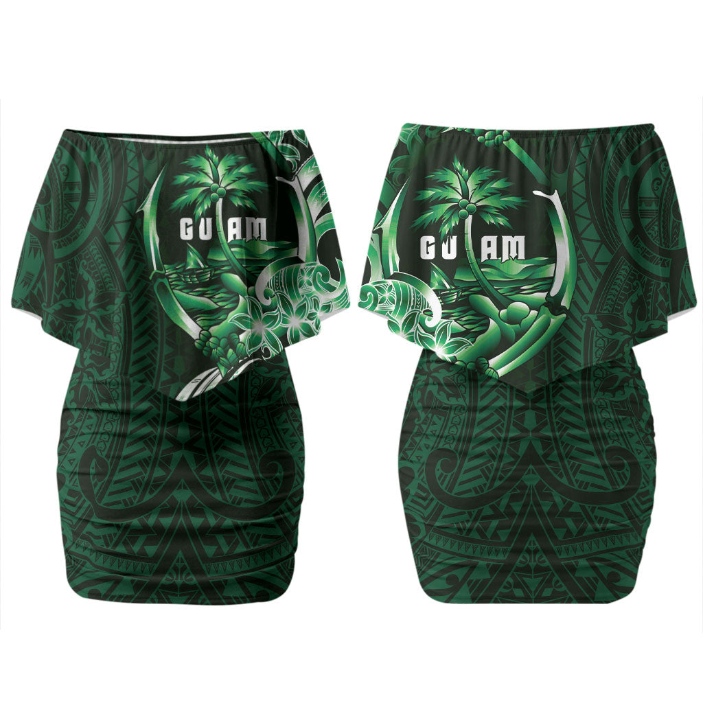 Betde Guam Chamorro Couples Matching Off Shoulder Short Dress and Long Sleeve Button Shirt Guahan Seal Tattoo LT14 - Polynesian Pride