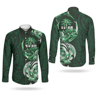 Betde Guam Chamorro Couples Matching Short Sleeve Bodycon Dress and Long Sleeve Button Shirt Guahan Seal Tattoo LT14 - Polynesian Pride
