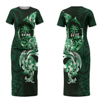 Betde Guam Chamorro Couples Matching Short Sleeve Bodycon Dress and Long Sleeve Button Shirt Guahan Seal Tattoo LT14 - Polynesian Pride