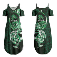 Betde Guam Chamorro Couples Matching Summer Maxi Dress and Long Sleeve Button Shirt Guahan Seal Tattoo LT14 - Polynesian Pride