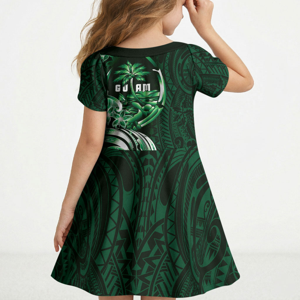 Betde Guam Chamorro Kid Short Sleeve Dress Guahan Seal Tattoo LT14 - Polynesian Pride