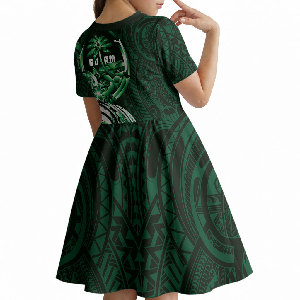 Betde Guam Chamorro Kid Short Sleeve Dress Guahan Seal Tattoo LT14 - Polynesian Pride